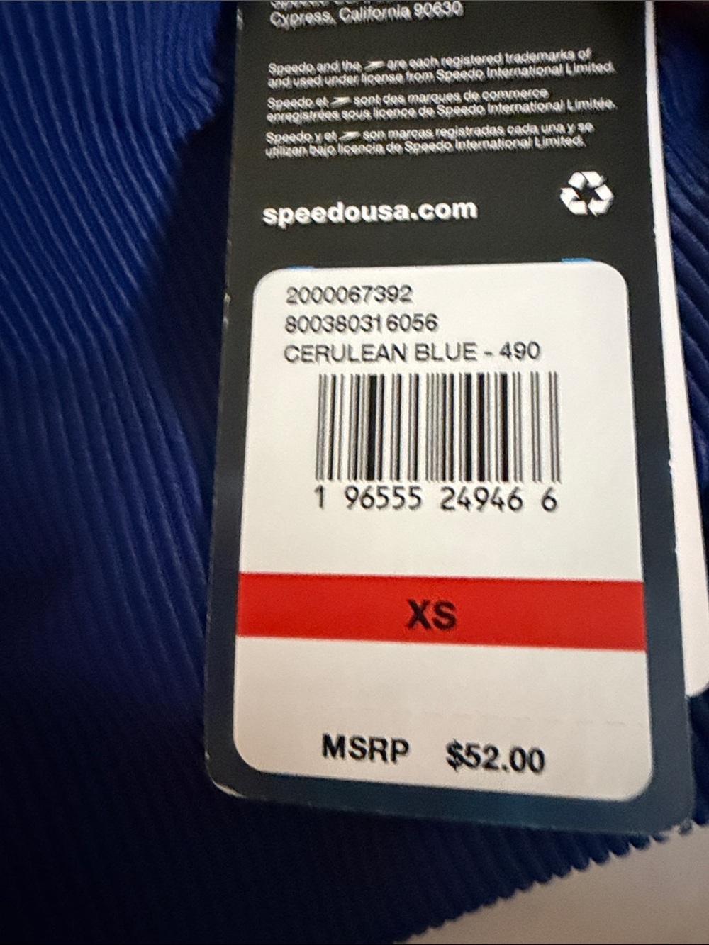 Speedo Blue Ribbed Two-Piece Swim Set - Picture 4 of 16